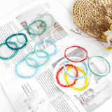 60 Pcs Crystal Beaded Bracelets Bulk, Colorful Stretch Bracelets for Women