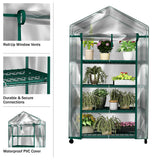 4 Tier Mini Greenhouse - Portable Greenhouse with Locking Wheels and PVC Cover for Indoor or Outdoor Green House by Pure Garden