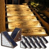 JOFIOS Solar Step Lights for Outside, 12pack Solar Stair Lights Outdoor Waterproof IP67, Deck Step Lights, Outdoor Light Decor for Staircase, Patio, Front Step, Pathway, Front Porch(Warm Brown)