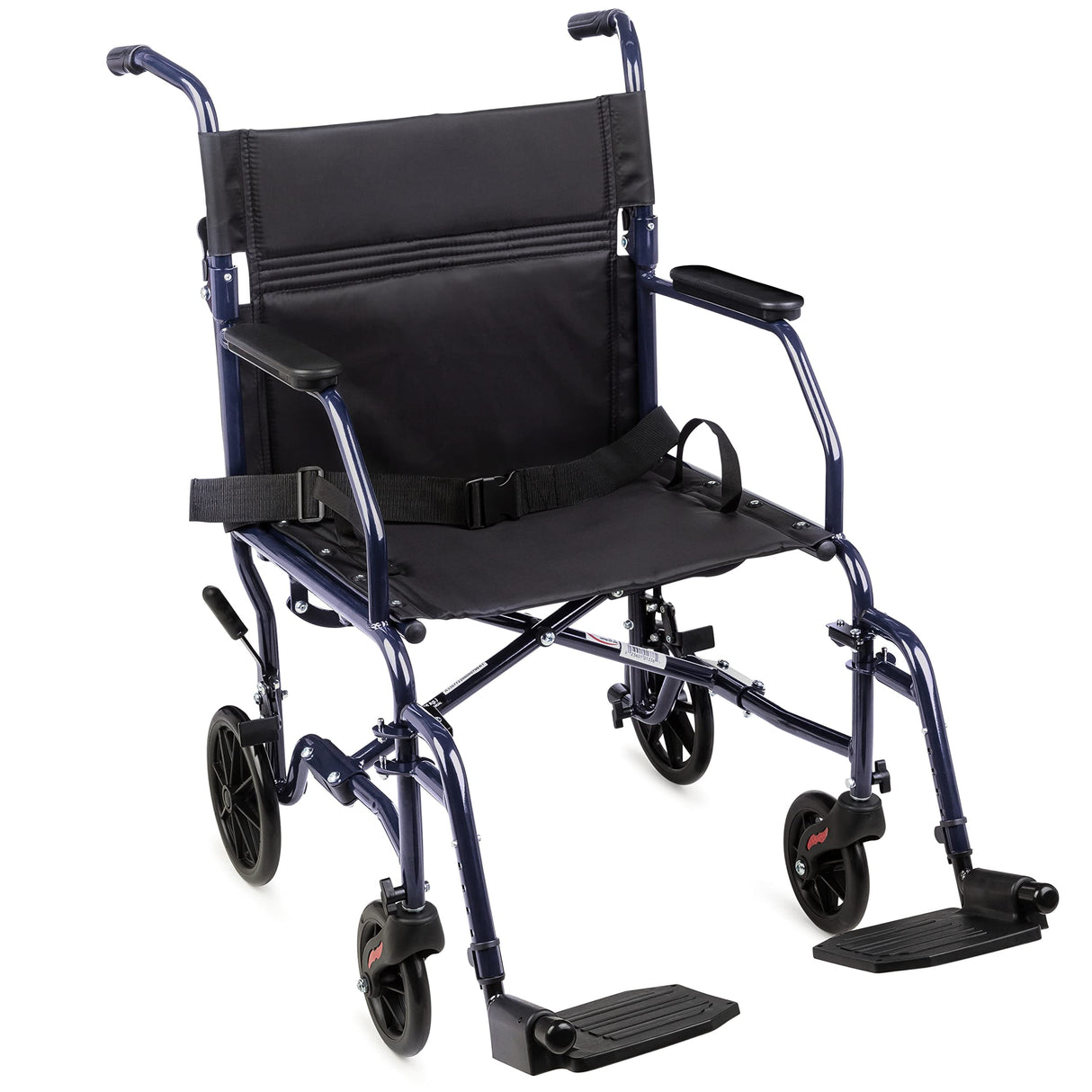 Carex Transport Wheelchair With 19 inch Seat, Folding Transport Chair with Foot Rests, Foldable Lightweight Wheelchair Foldable for Storage and Travel