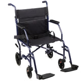Carex Transport Wheelchair With 19 inch Seat, Folding Transport Chair with Foot Rests, Foldable Lightweight Wheelchair Foldable for Storage and Travel