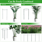 Unves 6 Pack Peony Cage, 32" x 13" Half Round Metal Plant Support Stakes