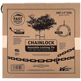 Master Mark ChainLock 1 in. x 100 ft. Plastic Tree Support, Plant and Cable Ties, Interlocking Reusable Tree Straps, Adjustable, Landscape Accessories, Black