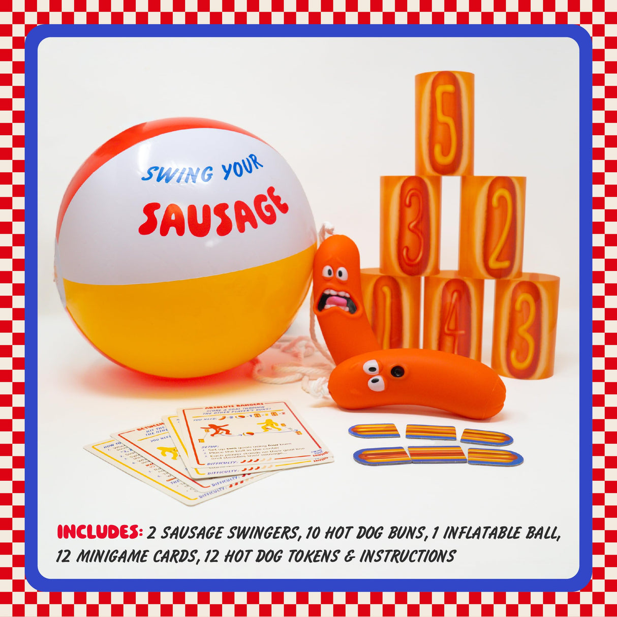 Lucky Egg Swing Your Sausage - Fun Family Party Games for Groups - Indoor Games for Adults and Kids - Perfect for Family Gatherings, Birthdays, and Christmas Party Games for Adults Game Night