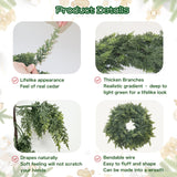 9FT Christmas Cedar Garland Artificial Real Touch Thickness Realistic Greenery Pine Garland for Mantle Fireplace Outdoor Indoor Christmas Decorations