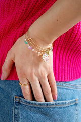 Alex and Ani Colorful Heart Beaded Bangle