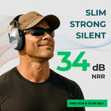 Pro For Sho 34dB NRR Hearing Protection Ear Muffs – Highest NRR Compact Design Ear Protection for Loud Events & Sensory Use (Grey)
