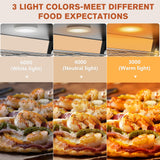 3-Shelf Commercial Food Warmer Display w/Top Rack, 44" Countertop Warmers Hot Box for Pizza/Pretzel/for Food Display, Heated Holding Cabinet Glass case, with LED Lighting for Buffet Restaurant