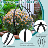 HEYTIMI 2 PCS Metal Garden Round Trellis for Climbing Plants, Large Black Powder Coated Obelisk for Roses, Vines, Flowers, Patio Doorway Garden Decor Indoor Outdoor, Easy Assembly (25.2" x 21.3")