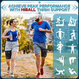 Hiball Adjustable Thigh Brace, Hamstring Compression Wrap, Thigh Compression Sleeve, Quad and Upper Leg Brace for Men & Women
