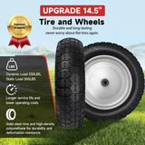 FEILOONG 4.80/4.00-8 Tire and Wheel, 14.5" Flat Free Wheelbarrow Tires