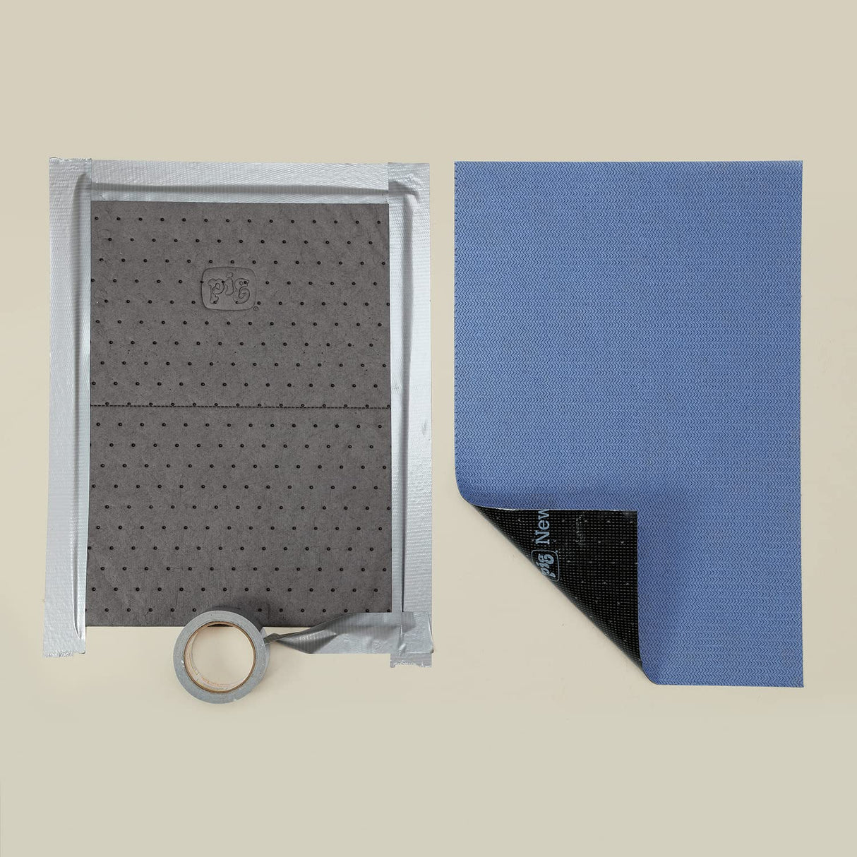 PIG Absorbent Adhesive-Backed Grippy Mat | Absorbs up to 10.5 gal per roll | 32" W x 100' L | MAT32100