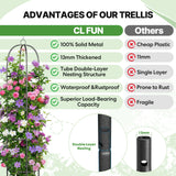 CL FUN Metal Trellis for Climbing Plants Outdoor, 2026 Upgrade 100% Metal with Powder Coating, Rose, Flowers, Grape, Pea, Cucumber Tomato Cage - 6.3 FT Freestanding Plant Support