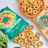 Crisp Power Protein Pretzels, Everything, High Protein Vegan Keto Snack, 28 G Plant Based Protein, Low Carb Crunchy Pretzel Snacks, Sugar Free, No Seed Oils, 1.75 oz Bags, 24 Pack