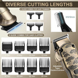 Hatteker Professional Hair Clippers for Men Beard Trimmer Clippers and Trimmer Set Waterproof T-Blade Trimmer Cordless Grooming Kit Nose Body Hair Trimmer Barber Clippers Hair Cutting Kit