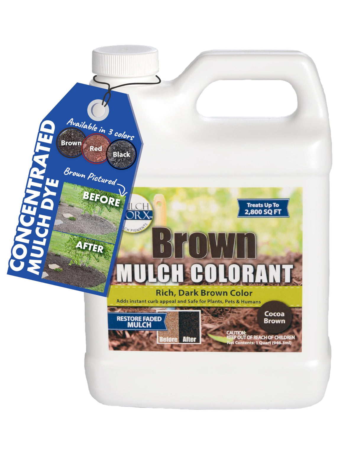 Sanco Industries MulchWorx Brown Mulch Color Concentrate - 2,800 Sq. Ft. - Rich Dark Brown Mulch Dye Spray