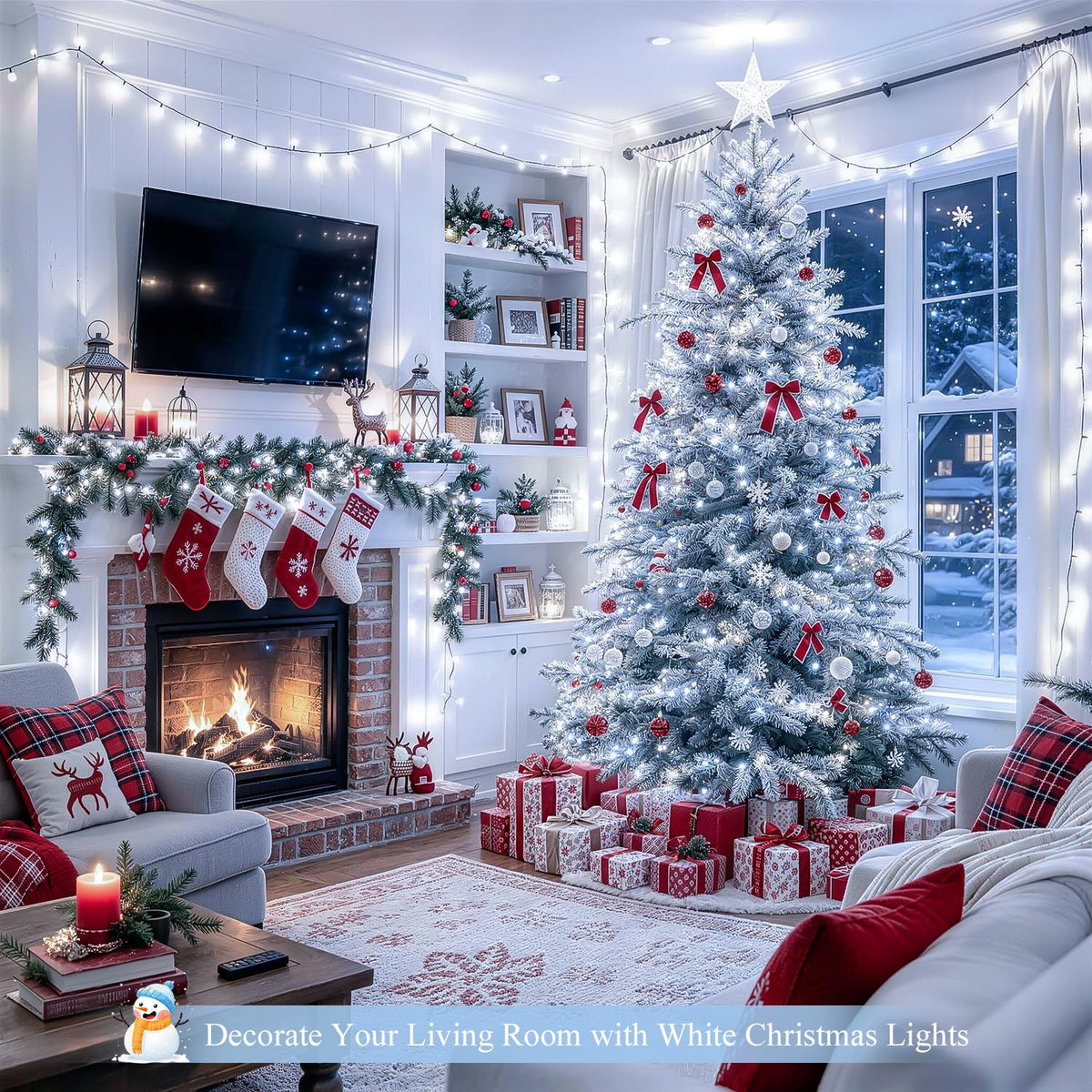 JMEXSUSS 250 LED White Christmas Lights Outdoor, String Lights Plug in
