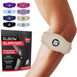 Sleeve Stars Tennis Elbow Brace for Women - Adjustable Tennis Elbow Strap, Golfers Elbow Brace for Men, Counterforce Brace for Tennis Elbow for Tendonitis Relief, Fits 9"-23" (Single/Beige)