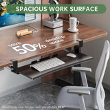UPGRAVITY Extra Large Keyboard Tray Under Desk - Slide Out with Sturdy C-Clip Mount System, 31.5" (35.8" Including Clamps) x 11.8" Put-Out Keyboard Tray Computer Drawer for Ergonomic Typing, Black