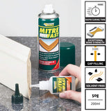 Everbuild Mitre Fast Two Part Instant Bonding Kit, 50g Adhesive & 200ml Activator - Ideal for All Cornice and Profile Mitres, Trims & Picture Frames