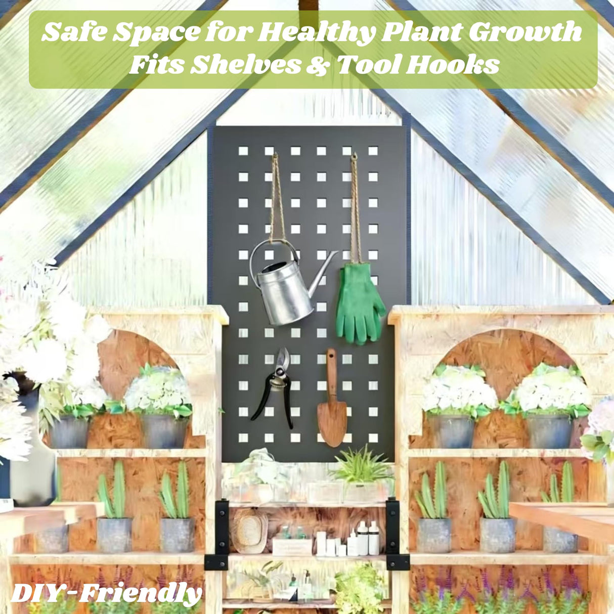 6x6 FT Greenhouse for Outdoors, Polycarbonate Greenhouse with Quick Setup Structure and Roof Vent, Aluminum Large Walk-in Green House for Outside Garden Backyard, Dark Gray