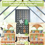Jiliusure 6 x 4 FT Greenhouse for Outdoors, Polycarbonate Panel Greenhouse Outdoor Quick Setup Structure, Roof Vent, Aluminum Large Walk-in Green House for Outside Garden, Charcoal Black