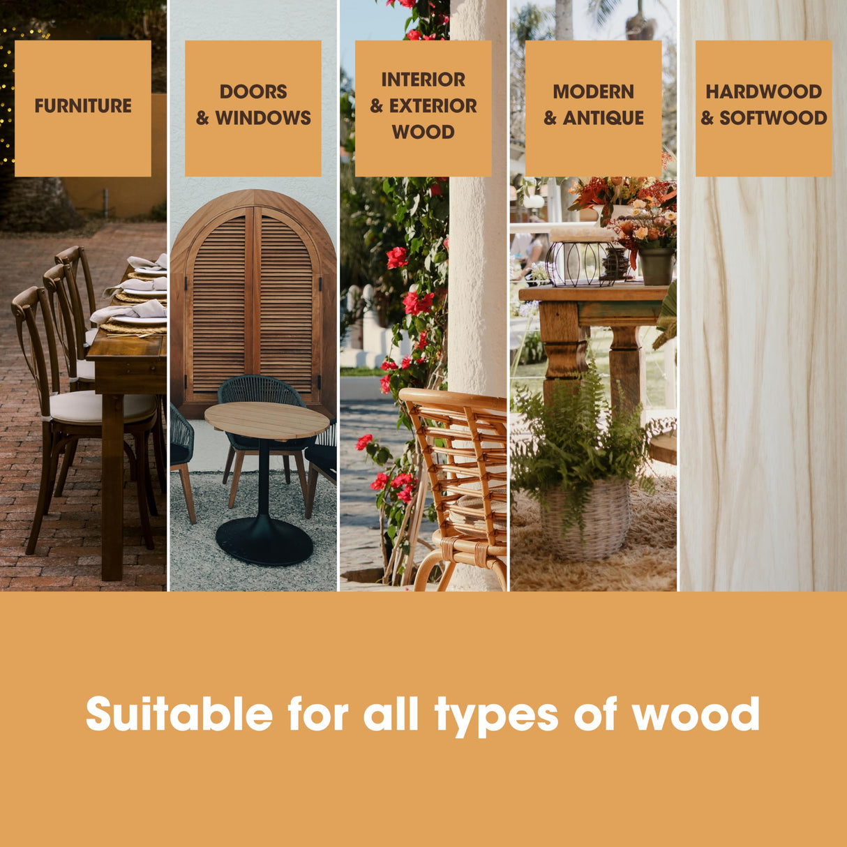 Furniture Clinic Wood Stain | Water Based | Fast Drying, Low Odor, & Non-Toxic | Multiple Finishes | for Indoor & Outdoor Furniture and More | Natural Oak (85 Fl Oz / 2500ml)
