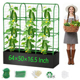 63"x49"Cucumber Trellis with Grow Bag,U-Shape Trellis for Climbing Plants