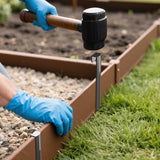 20Pcs Metal Landscape Edging Stakes, 10 Inch Garden Stakes Landscape Anchoring Spikes for Terrace Board, Landscape Edging Coil, Grass Barrier, Bender Board, Garden Liner, Black