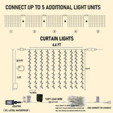 Dazzle Bright 300 LED Curtain Lights, Plug in Fairy Curtain Lights for Bedroom, Christmas Hanging String Lights Outdoor for Window Backdrop Wall Wedding Patio Indoor Dorm Party Decor, Warm White