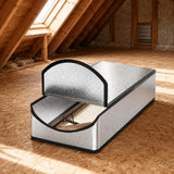 LEMOONE Attic Door Insulation Cover 25"x54"x11", Energy Saving Tent Attic Stairs Cover Ladder Pull Down Insulator, R-Value 15.5 Thicken Aluminum Foil Stairway Insulation with Zipper Fireproof