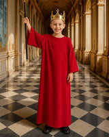 Toulite Nativity Costumes for Kids Shepherd Jesus Halloween Christmas Saint Judge Robe Priest Costumes for Boys Girls(Red,6-9y/39.4 Inches)