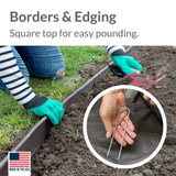 Pinnacle Mercantile Garden Stakes 6 Inch 11 Gauge Galvanized Steel Landscape Staples, Heavy Duty Landscape Fabric Stakes 100 Pack for Weed Barrier, Sod, Edging, Fencing and Drip Irrigation Made in USA