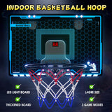 Indoor Basketball Hoop with Auto Scoring, Lights & Balls for Kids Ages 5-12