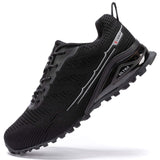 Kricely Men's Trail Running Shoes Fashion Hiking Sneakers for Men Tennis Cross Training Shoe Black Non-Slip Walking Footwear Size 7.5