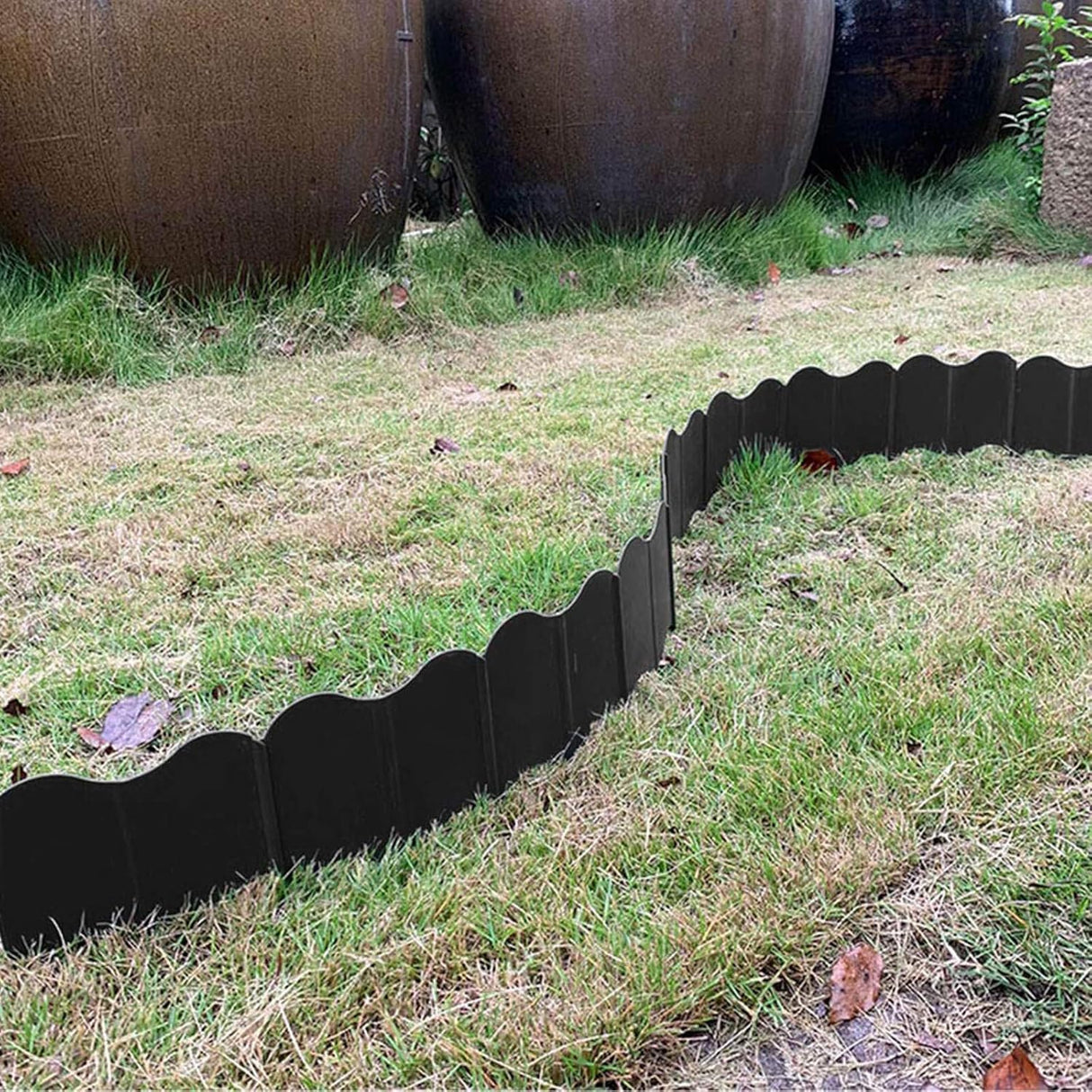 Orgrimmar Garden Edging Kit 40PCS Pound-in Interlocking Black(20”x5.3”)