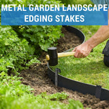 20Pcs Landscape Edging Garden Stakes,10 Inch Metal Garden Stakes,Fence Stakes,Metal Stakes for Edging,Terrace Board,Grass Barrier,Garden Edging Coil (Black)