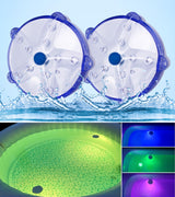 DeeprBetter Floating Pool Lights,Color Changing Waterproof Magnetic Pond Lights,Pool Light that Float,Starfish Above Ground Pools Light Up for Pond,Hot tub,Bathtub,Shower,Halloween,Christmas-2pcs