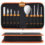 CHRYZTAL Pumpkin Carving Kit Tools Halloween, Professional Heavy Duty Carving Set, Stainless Steel Double-side Sculpting Tool Carving Kit for Halloween Decoration Jack-O-Lanterns, Gift for Halloween