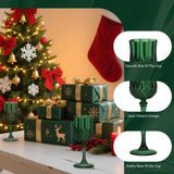 HTTBEIZI 24PCS 7OZ Dark Green Wine Plastic Glasses, Drinking Champagne Glasses Flutes Crystal Vintage Water Unbreakable Goblets for Christmas, Wedding, Parties