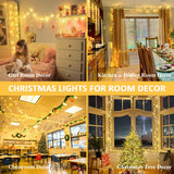JMEXSUSS 200 LED String Lights Indoor Outdoor Clear Wire, Connectable Warm White Christmas String Lights for Bedroom, 66 Ft Twinkle Fairy Light Plug in for Wedding Home Tree Yard Patio Classroom Decor