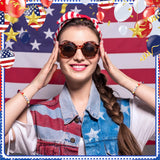 Huquary 24 Pcs USA Bracelets Bulk Red White Blue Polymer Clay Beaded,Usa