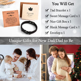 WIKHIA New Dad Gifts for Men, First Time Parents Gift Dad to Be Gift for Father's Day Birthday Christmas, Leather Bangle Bracelet for Daddy Him Husband