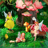Soaoo Fairy House Garden Figurines Kit Summer Garden Decor Elves Decoration Outdoor Ornaments Animals Butterfly Fairy Mushroom Party Supplies DIY Micro Landscape Dollhouse