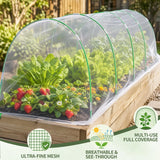 10×20 FT Ultra Fine Garden Mesh Netting with 36PCS Fiberglass Hoops, Reusable Raised Garden Bed Cover for Vegetables Fruits, Outdoor Garden Netting Kits for Greenhouse