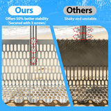 Sand Flea Rake Stainless Steel Beach Sand Sifter with Sharp Digging Teeth, 56" Split Long Handle 16 Inch Large Basket Sand Crab Rake for Collect Sand Fleas, Shells, Shark Teeth & Fishing Live Bait