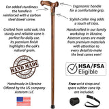 Asterom Walking Cane - Handmade, Ergonomic, Wooden Canes for Men & Women - Unique Wood Walking Sticks for Seniors (Caramel, 35 Inches)