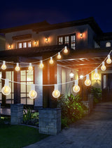 25Ft LED Outdoor String Lights, G40 Globe Patio String Lights Waterproof with 27 Shatterproof Bulbs, Hanging Outdoor Christmas Decorations Lights for Backyard Garden Bistro Wedding Party Decor, White