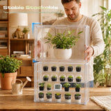 Clear Mini Greenhouse Indoor, Tabletop Portable Greenhouse with Magnetic Door Small Acrylic Plant Green House for Seed Starting, Plant Grow Warmer,and Home Gardening Display