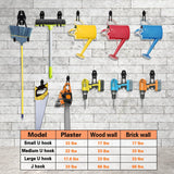HUPBIPY 12 Pack Garage Hooks Heavy Duty Utility Steel with Anti-Slip Coating Wall Mount Storage Organizer for Hanging Power and Garden Tools, Ladders, Hose, Bikes, Ropes, Bulk Items, and More